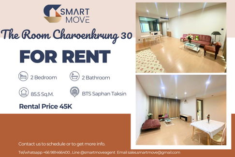 🔥 สำหรับเช่า !!🔥 Code C20250800045..........The Room Charoenkrung 30, 2 ห้องนอน, 2 ห้องน้ำ, แต่งครบ, สไตล์โมเดิร์น, พร้อมเข้าอยู่ 📣📣