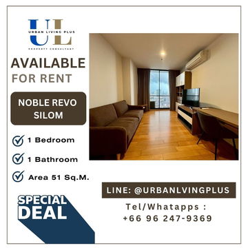 ( UL2508195 ) Rare Item✨ FOR RENT NOBLE REVO SILOM 1 Bedroom 1 Bathroom 51 Sq.M. River view, Ready to move in