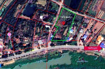 ขายที่ดิน : ขายที่ดินทำเลศักยภาพ ด้านหน้าติดน้ำ เข้า-ออกสะดวก 3 ด้าน