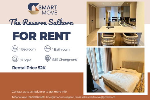 🔥 For Rent !!🔥 Code C20250800044..........The Reserve Sathorn, 1 bedroom, 1 bathroom, high floor 11++, furnished, ready to move in 📣📣