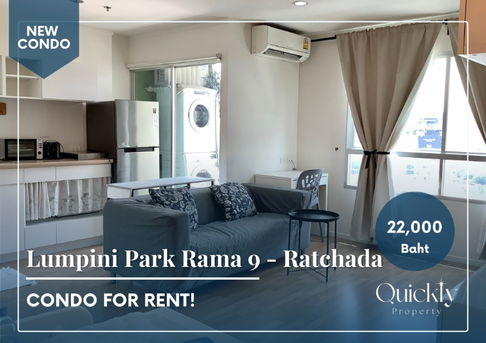 Lumpini Park Rama 9 - Ratchada | Price 22,000 baht | Beautiful room, new room, fully furnished, ready to move in