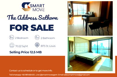 คอนโด BTS เซนต์หลุยส์ : 🔥 ขายพร้อมผู้เช่า !!🔥 Code C20221201412..........The Address Sathorn, 2 ห้องนอน, 2 ห้องน้ำ, ชั้นสูง 30++, แต่งครบ, ราคาพิเศษ!!📣📣