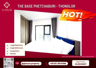 Condos for rent : 🧚‍♀️For Rent 🌞 : The base phetchaburi thonglor next to Petchburi BTS. Need more information, please contact via Line ID : @ghouse.property