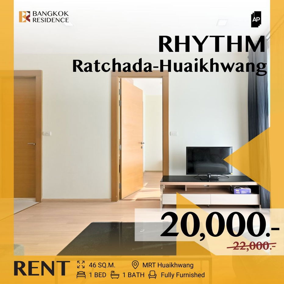 picture RHYTHM Ratchada-Huaikhwang ✨ Move in right away 🛌🏻 Near MRT Huai Khwang - 1/11