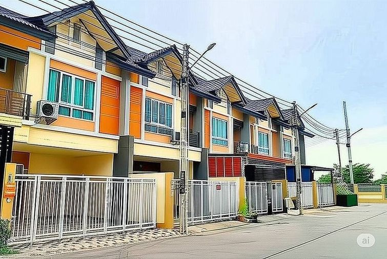 Second-hand townhouse for sale in Pattaya, The Palm City Hill, Nong Pla Lai, Bang Lamung, Chonburi