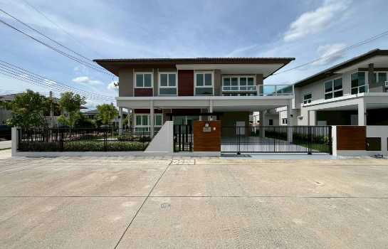 picture Single house for sale, 3 bedrooms, large house, corner house, Pathum Thani, Khlong 7, new house, 70 sq m, 2 floors - 1/12