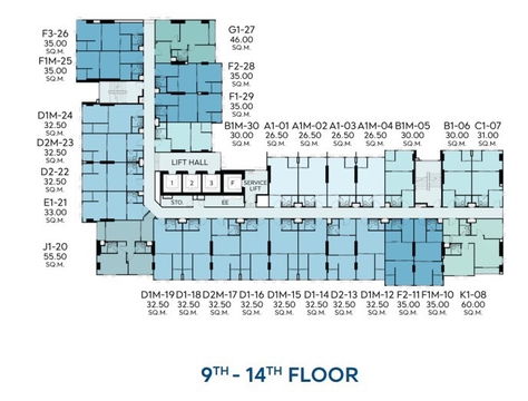 Aspire Vibha-Victory Corner Unit for Sale 1 Bedroom 31 sq.m. FL 14 (By Owner, No Agent Fee) 