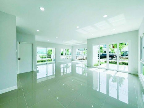 picture Single house for sale, 3 bedrooms, large house, corner house, Pathum Thani, Khlong 7, new house, 70 sq m, 2 floors - 5/12
