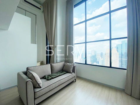 Duplex 1 Bed Super High Fl. 40+ Nice View Close to BTS Chong Nonsi 600 m. at Knightsbridge Prime Sathorn Condo / For Rent
