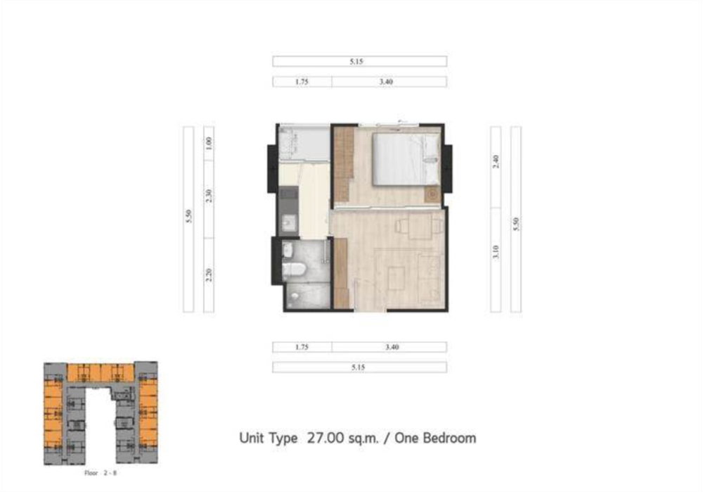 One Bedroom floor plan