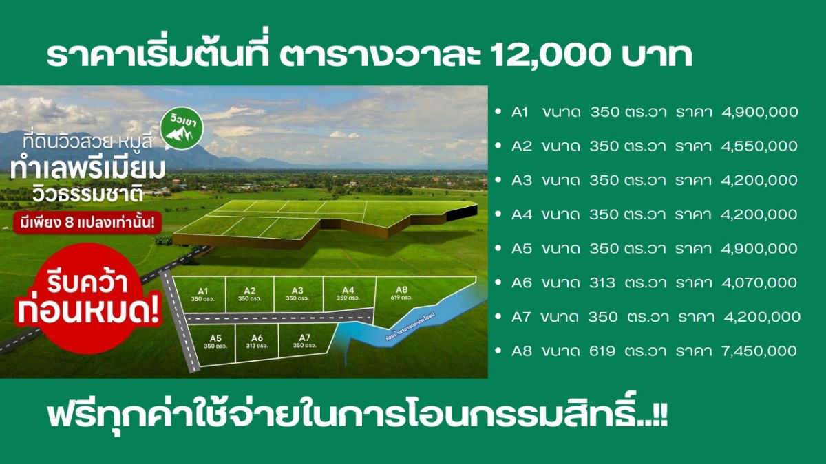 picture Land for sale in Moo Si, Pak Chong, Khao Yai, water, electricity, road ready, cheapest price, 350 sq m, only 4.2 million. - 2/13