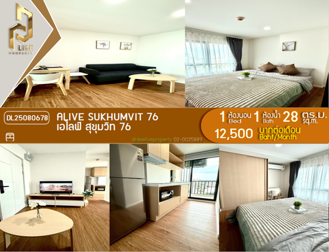 DL25080678 Condo for rent, ALIVE SUKHUMVIT 76 near BTS แบริ่ง, ready to move in, call urgently 0656133286 LineID @534wlwof