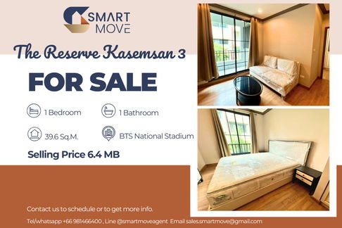 🔥 ขายพร้อมผู้เช่า !!🔥 Code C20230209687..........The Reserve Kasemsan 3, 1 ห้องนอน, 1 ห้องน้ำ, วิวสวน, ทำเลทอง, แต่งครบ, ราคาพิเศษ!!📣📣