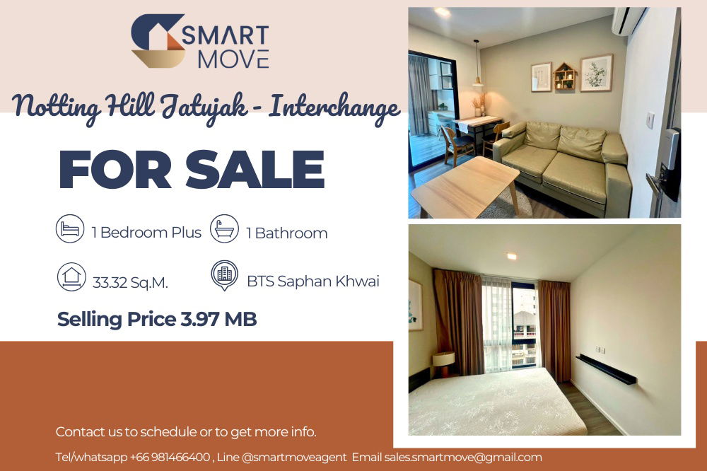 รูป 🔥 สำหรับขาย !!🔥 Code C20250800042..........Notting Hill Jatujak - Interchange, 1 ห้องนอน Plus, 1 ห้องน้ำ, ห้องทิศตะวันออก, แต่งครบ, ราคาพิเศษ!!📣📣 - รูปที่ 1/13