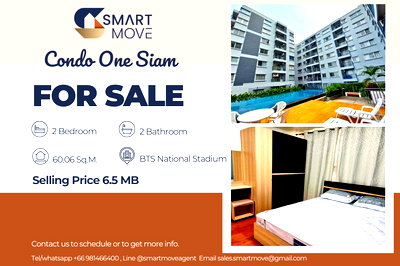 Condos for sale Siam Center : 🔥 Sale with tenant !!🔥 Code C20230105078..........Condo One Siam, 2 bedroom, 2 bathroom, furnished, Special Deal!!📣📣