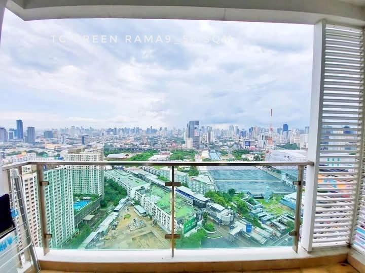 รูป พร้อมเช่า 2 ห้องนอน TC Green พระราม9 ห้องมุม เป็นส่วนตัว เห็นวิวเมืองสวย ย่านพระราม9 - รูปที่ 13/13