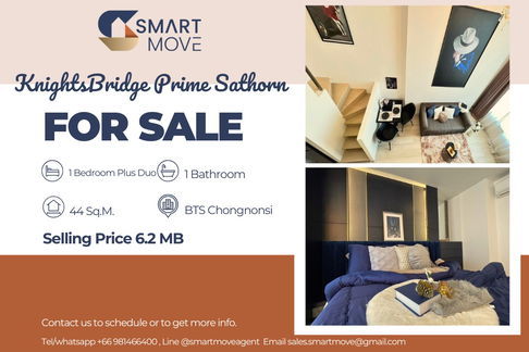 🔥 Sale with tenant !!🔥 Code C20240600055.KnightsBridge Prime Sathorn, 1 Bedroom plus Duo, 1 bathroom, high floor 32++, furnished, Special Deal!!📣📣