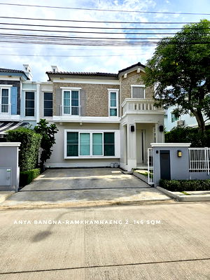 บ้านเดี่ยวให้เช่า : พร้อมเข้าอยู่ อัญญ่า บางนา-รามคำแหง 2 บ้านแฝด ความรู้สึกเหมือนบ้านเดี่ยว น้ำไม่ท่วม เดินทางสะดวกใกล้ถนนใหญ่
