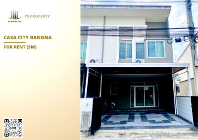 ทาวน์โฮมให้เช่า : ทาวน์เฮ้าส์ให้เช่า 📍 Casa City Bangna 📍 4 ห้องนอน 3 ห้องน้ำ เฟอร์นิเจอร์ และ เครื่องใช้ไฟฟ้าครบ 