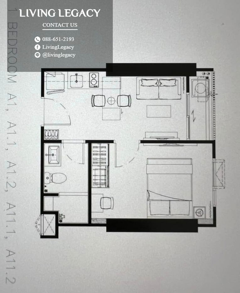 picture LTU2P9PK Condo For Rent Rich Park @ Triple Station 29 Sq.M. Floor 37 1 Bed 1 Bath  ✨ Move-in Ready! Beautiful fully furnished - 5/13