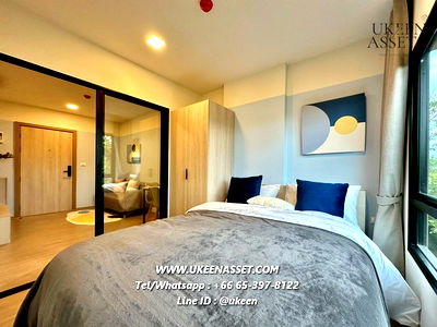 Condos for rent Nong Mon Market : Condo for rent DCondo Sense Bangsaen (newest project in the heart of Bangsaen) 25 sq m. Floors 1-8 | 10,000 baht/month,ready to move in