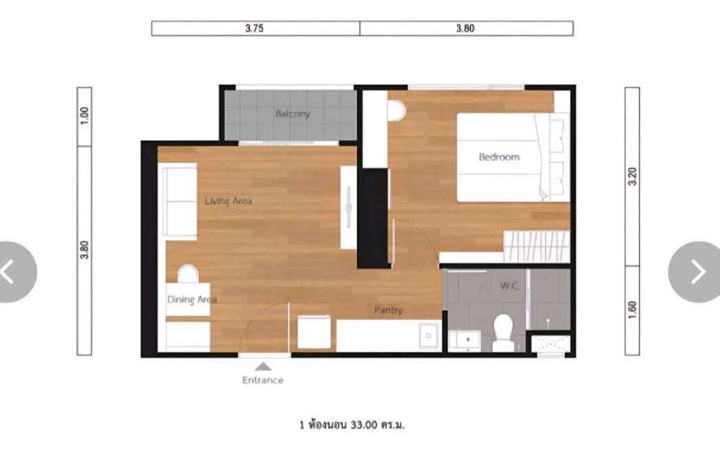รูป 🔐#OL2305_264🔐ว่างพร้อมอยู่🗓️𝐅𝐨𝐫 𝐑𝐞𝐧𝐭 ( 33 𝐬𝐪𝐦. 1bed/1bath )𝐋𝐮𝐦𝐩𝐢𝐧𝐢 𝐒𝐮𝐢𝐭𝐞 𝐏𝐡𝐞𝐭𝐜𝐡𝐚𝐛𝐮𝐫𝐢-𝐌𝐚𝐤𝐤𝐚𝐬𝐚𝐧 - รูปที่ 10/12