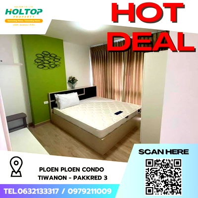 Condos for rent Rangsit University : #Z2032💥230868🔥 Condo for rent: Ploen Ploen Condo Tiwanon - Pakkret 3