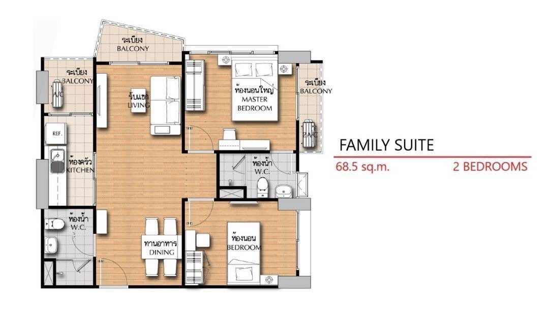 picture supalai vista pakkret intersection 71 sqm 2 bedroom 2 tiolet - 13/13