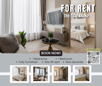 ✨ให้เช่า คอนโดหรูย่านใจกลางอโศก  The Esse Asoke  1 ห้องนอน พร้อมเข้าอยู่✨