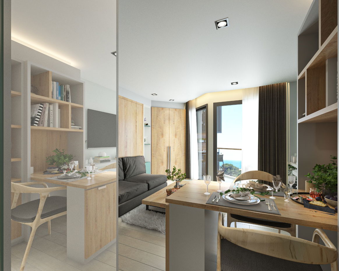 รูป สตูดิโอ (วิวสระว่ายน้ำ เฟอร์นิเจอร์ครบครัน) ในโครงการ Serene Condo Surin - รูปที่ 6/22