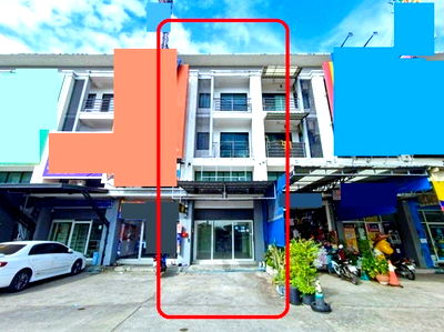 อาคารพาณิชย์ให้เช่า : รพ.บางใหญ่ 1.2 กม. วัดคงคา MRT บางพลู 3.2 กม.ให้เช่าอาคารพาณิชย์ 3.5 ชั้น 18 ตร.วา. 228 ตร.ม. 3 น้ำ ตลาดน้ำบางคูเวียง 2.1 กม. 3 นอน