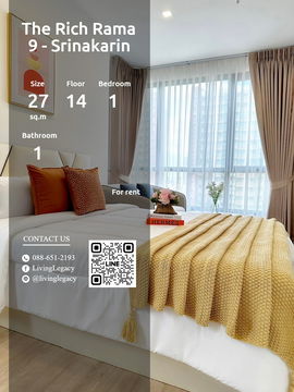 SIM14I Condo For Rent The Rich Rama 9 - Srinakarin 27 Sq.M. Floor 14 line id : @livinglegacy