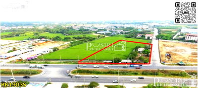 ที่ดิน สามพราน นครปฐม : ขายที่ 7 ไร่ สะดุดตา ติด ถ.สาย 5 เหมาะทำได้ทั้งปั้ม ธุรกิจ และ สร้างตึก ในราคาพิเศษ ใกล้ฝั่งบรมฯ