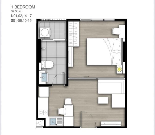 รูป 💥💥เช่าห้องสวยพร้อมอยู่!! คอนโด The Hotel Serviced Condo 1Bed 33.25 ตร.ม.ชั้น 6 ติด MRT บางกระสอ สนใจ LINE: @atfirm💥💥 - รูปที่ 22/22