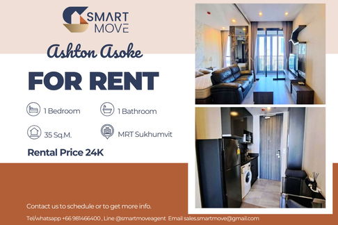 🔥 สำหรับเช่า !!🔥 Code C20250800065..........Ashton Asoke, 1 ห้องนอน, 1 ห้องน้ำ, ชั้นสูง 11++, วิวเมือง, ทำเลทอง, แต่งครบ, พร้อมเข้าอยู่ 📣📣