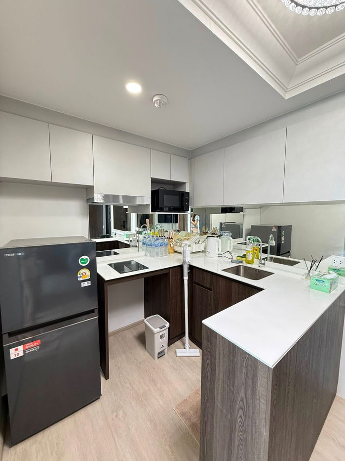 picture 🏢 For rent Nue Cross Khukot near 🚇 BTS Khukot, short-term rental 6 months 💸 Price 18,000 baht/month, fully furnished + appliances - 8/10
