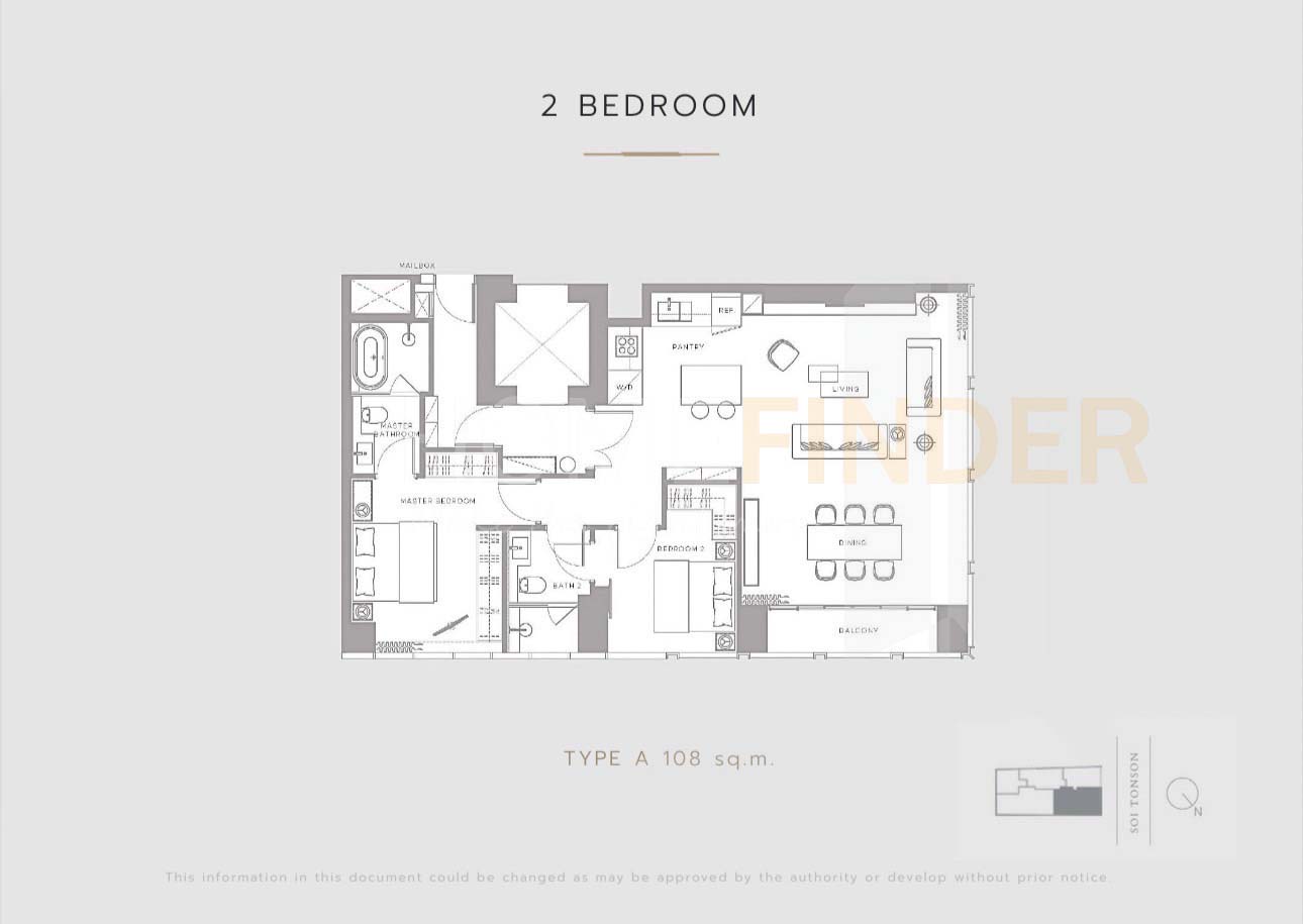 รูป Tonson One Residence 2 bedrooms, for sale - รูปที่ 7/7
