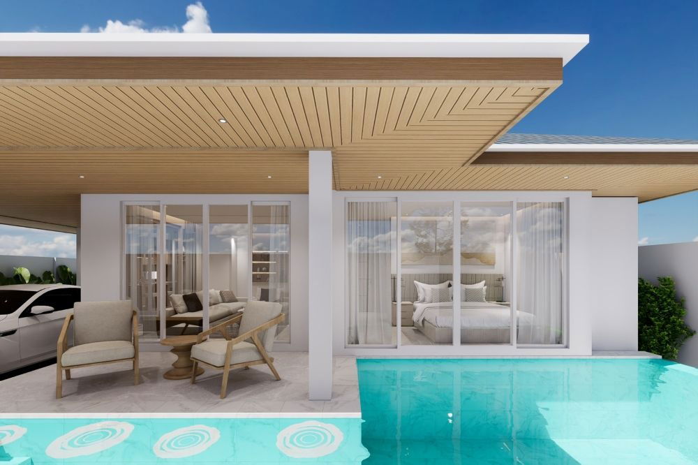 รูป ขาย Pool Villa หมู่บ้านสวนเนรมิต 5 ตกแต่งครบ ใกล้Robinson Lifestyle Thalang เพียง 5 นาที  - รูปที่ 2/22