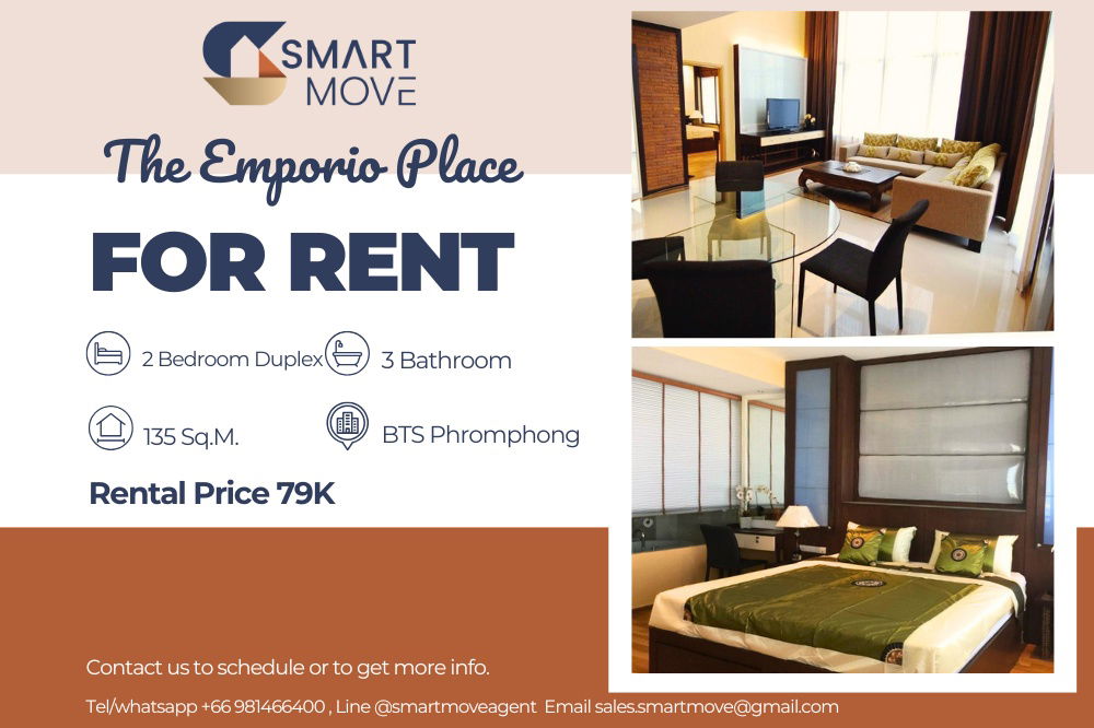 รูป 🔥 สำหรับเช่า !!🔥 Code C20240300119..........The Emporio Place, 2 ห้องนอน Duplex, 3 ห้องน้ำ, ห้องหายาก, แต่งครบ, พร้อมเข้าอยู่ 📣📣 - รูปที่ 1/11