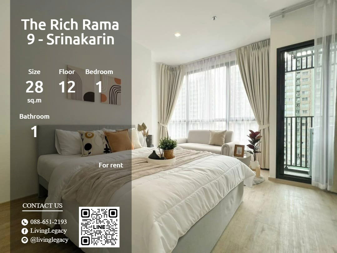 picture LUJN49GE Condo For Rent The Rich Rama 9 - Srinakarin 28 Sq.M. Floor 12 line id : @livinglegacy - 1/8