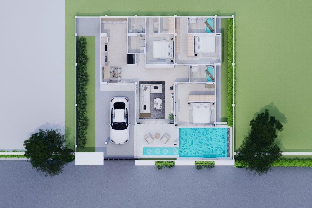 รูป ขาย Pool Villa หมู่บ้านสวนเนรมิต 5 ตกแต่งครบ ใกล้Robinson Lifestyle Thalang เพียง 5 นาที  - รูปที่ 22/22