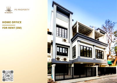 Home office for rent : For rent 📍 Home office 📍 3 floors, 4 rooms, 3 bathrooms, Soi Phatthanakan 12, front of the house faces east.