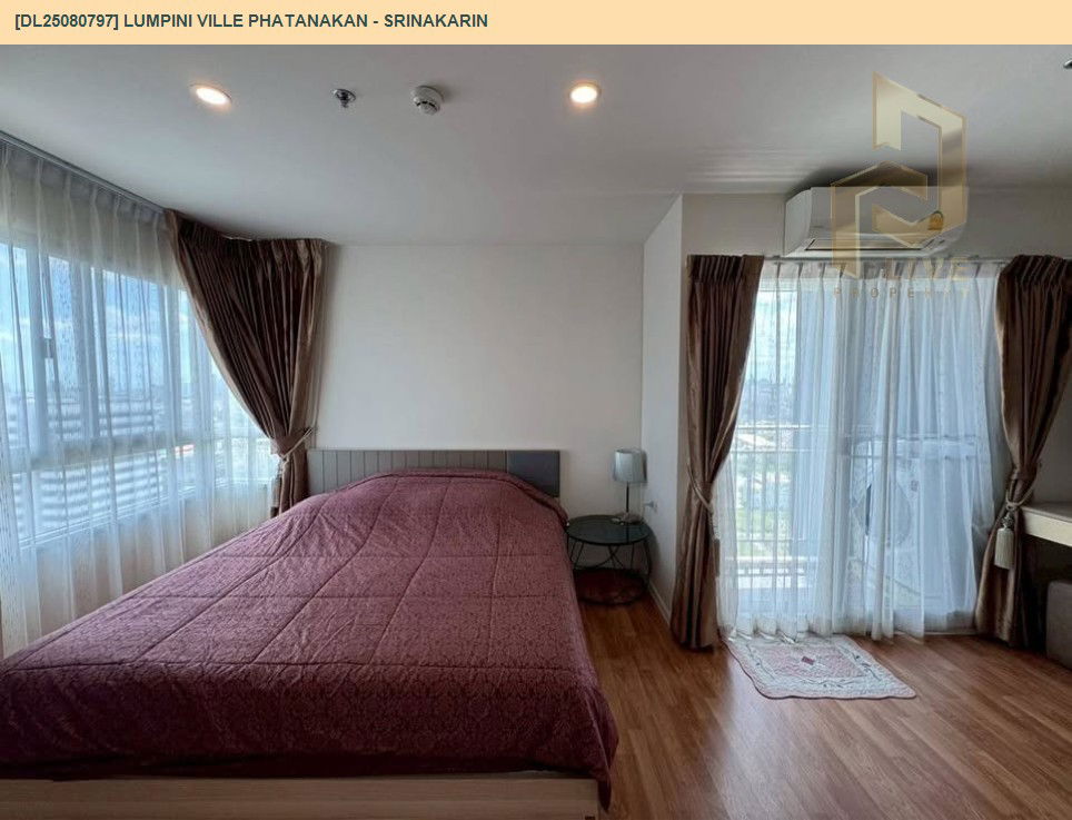 picture DL25080797 Condo for rent, Lumpini Ville Phatanakan - Srinakarin near -, ready to move in, call urgently 0656133286 LineID @534wlwof - 3/10