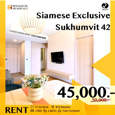 Condos for rent : Siamese Exclusive Sukhumvit 42💫 Luxuriously Elevated Unit ✨Near BTS Ekkamai