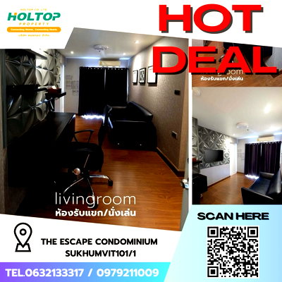 คอนโดให้เช่า : #Z2162💥270868🔥ให้เช่าคอนโด The Escape Condominium Sukhumvit101/1