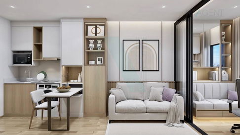 🔺 For Rent Condo LIFE RAMA 4-ASOKE Building 1, Floor 19,1 bedroom plus, Room size 35 sqm
