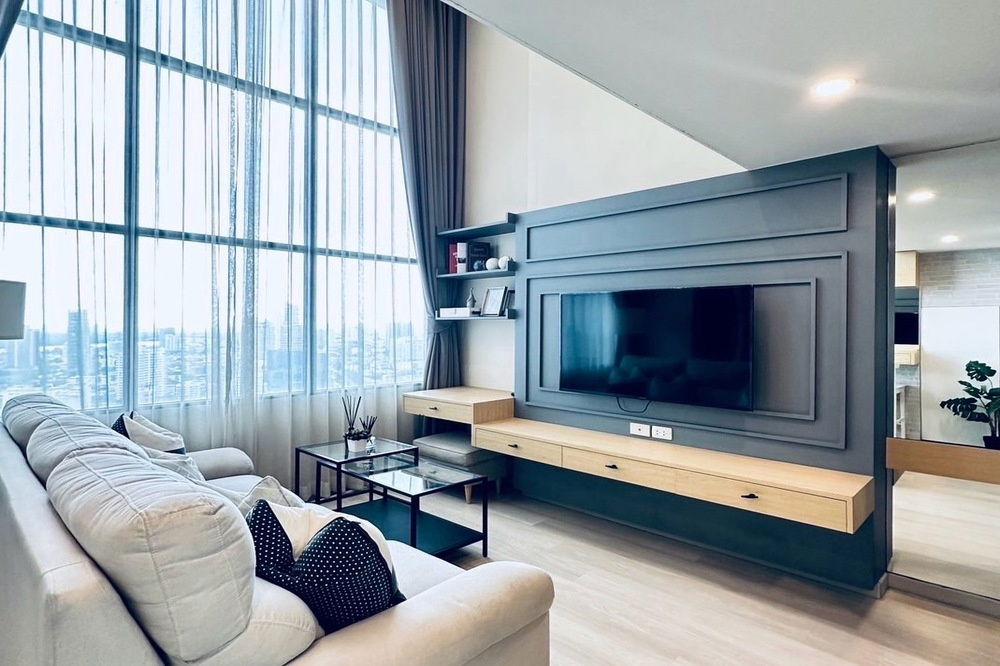 picture For Rent !!🔥 Code C20221202691..KnightsBridge Prime Sathorn, 1 bed Duo, 1 bathroom, City view, high floor, furnished, Modern style, ready to move in  - 7/8