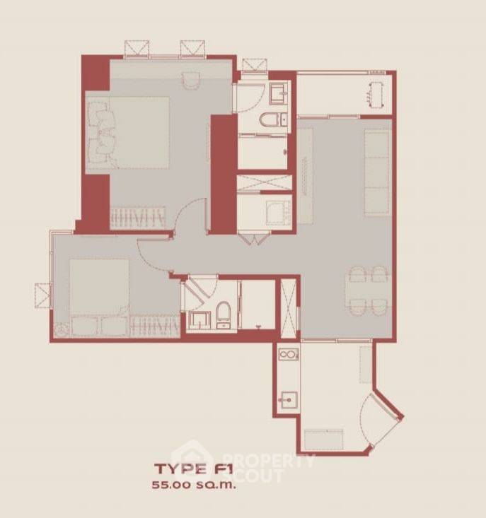 รูป คอนโด 2-ห้องนอน ที่ แอสปาย พระราม 4 ใกล้ BTS พระโขนง (ID 1838570) - รูปที่ 2/5