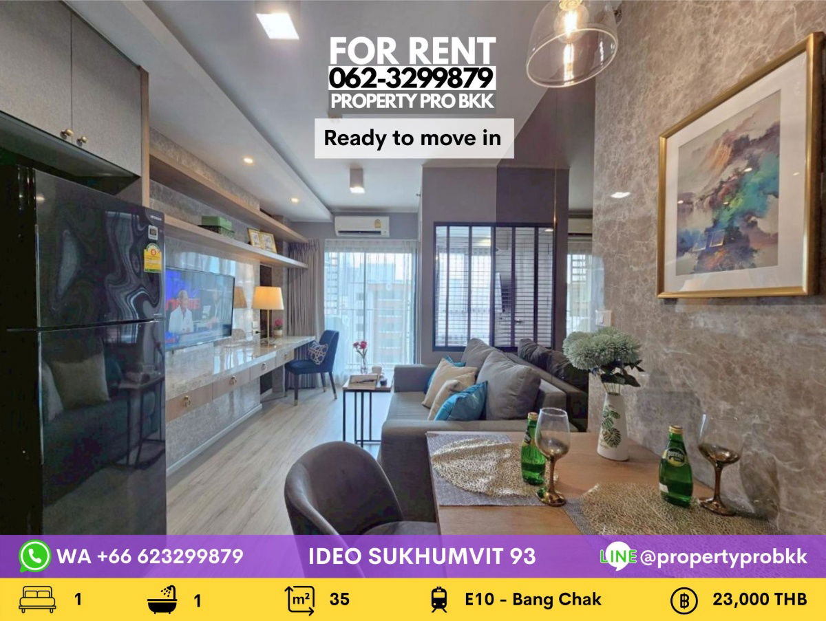 picture 🌟🌟 Modern Condo for Rent at Ideo Sukhumvit 93 – Just 60m to BTS Bang Chak | Bathtub | Fully Furnished 🌟🌟 - 1/24