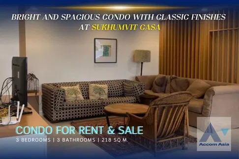 🔼🔽 AccomA 📩 Bright and spacious condo with classic finishes at Sukhumvit Casa (AA39649)